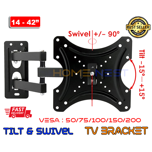 TV Wall Mount Bracket 14-42 Inch LED LCD Adjustable Rotatable Stand