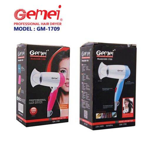 Pro Gemei Foldable Hair Dryer 1000W GM-1709