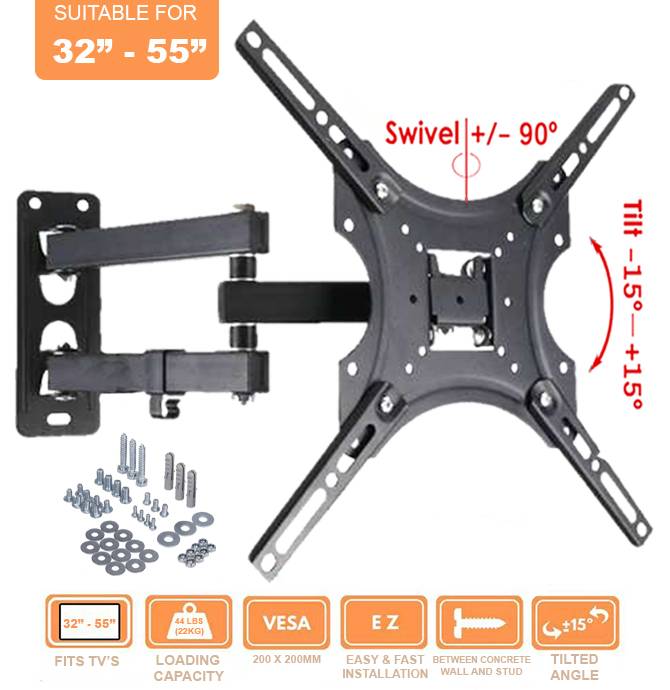TV Wall Mount Bracket 32-55 Inch LED LCD Full Motion TV Bracket Wall Mount Fully Adjustable Rotatable Stand 32 40 42 43 50 55 inch