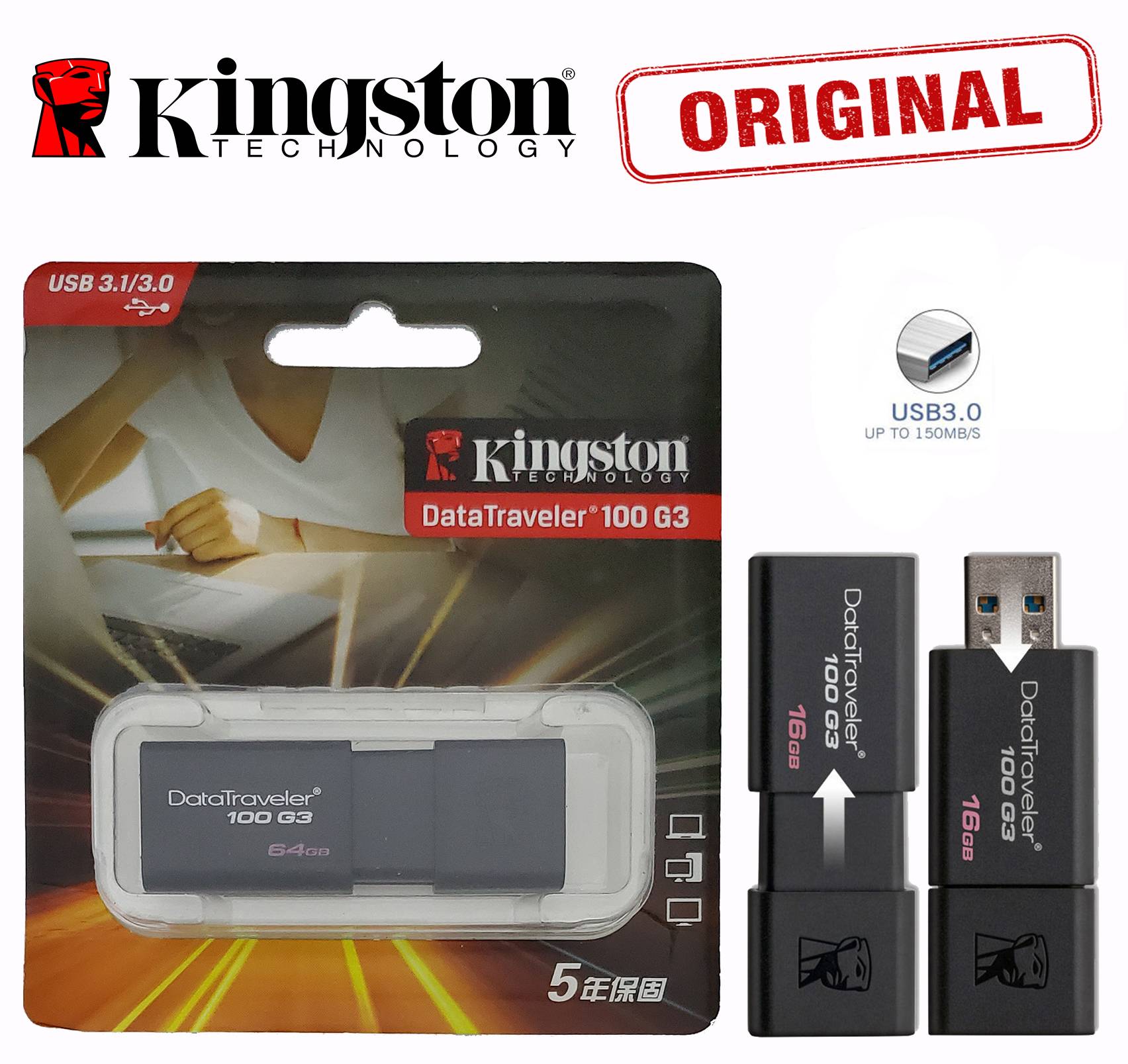 64GB 3.0 Genuine Kingston DT-100-G3 Data Traveler USB Pendrive USB Flash Drive 3.0