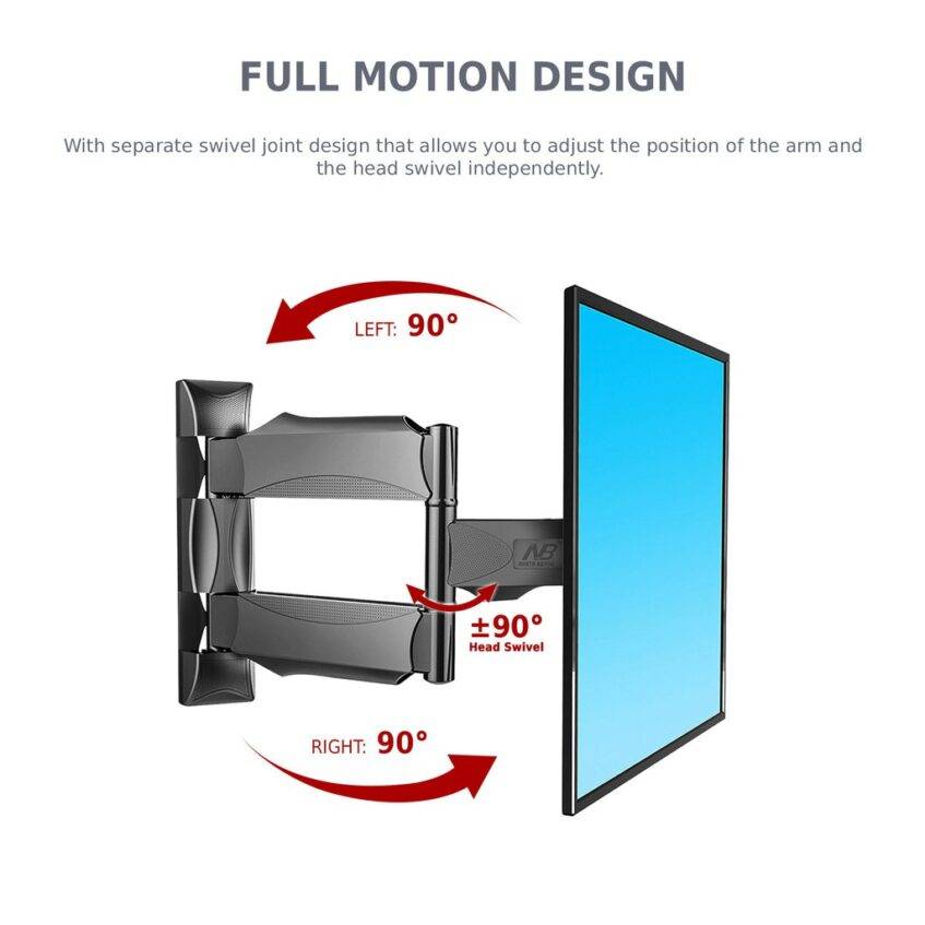 TV Wall Mount Bracket 32-60 Inch LED LCD Full Motion Cantilever Mount TV Bracket Wall Mount Fully Adjustable Rotatable Stand 32 40 42 43 50 55 60 inch 32-55 With Built in Cable Management NB P4 Model