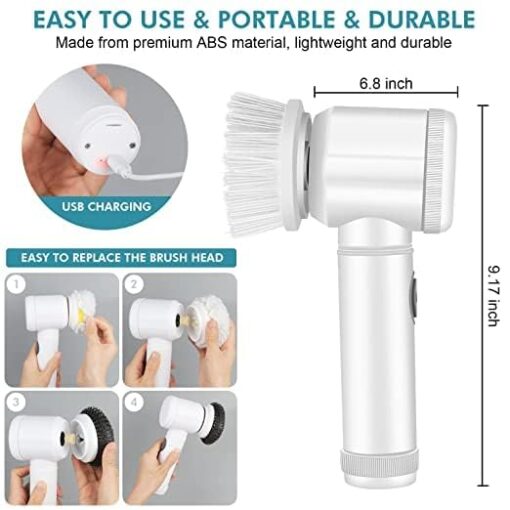 5 In 1 Usb Rechargeable Kitchen Cleaning Magic Brush.