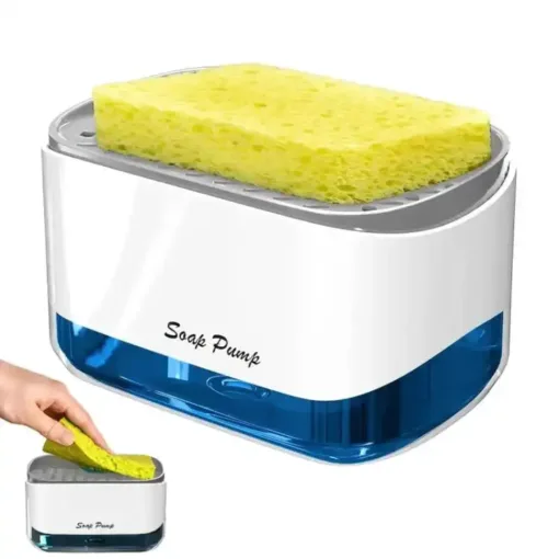 2 in 1 Soap Dispenser Sponge Caddy & Dish Liquid Soap Holder