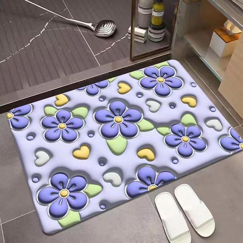 Anti-slip Bathroom Mat Bath Mat Soft And Water Absorbent 3D Carpet