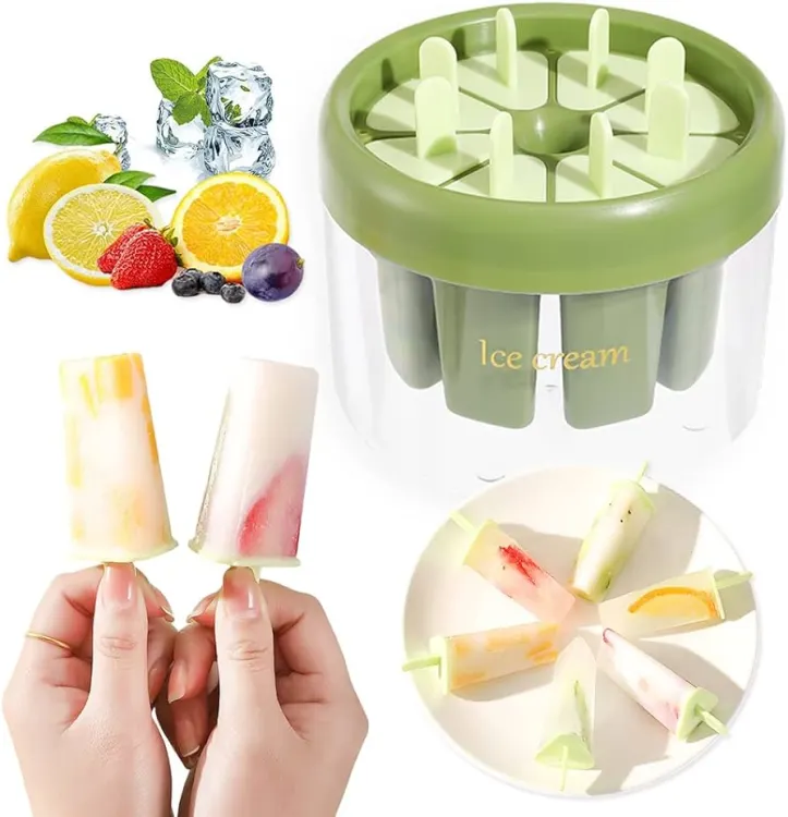 Ice Cream Molds Reusable Popsicle Mold Set 8 Pieces Homemade