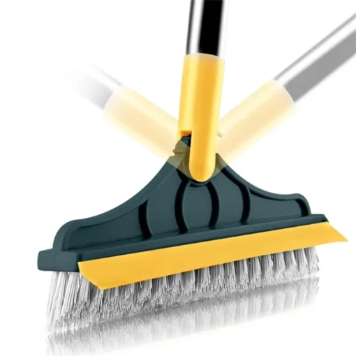 2 in 1 Cleaning Brush Floor Scrub Broom & Wiper Scraper 120° Rotatable