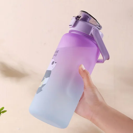3 in 1 Water Bottles Bear Design Set for Schools, Sports, Gym