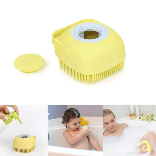 Massager Bath Brush Silicone Body Brush with Shampoo Dispenser