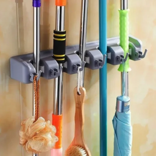 Mop and Broom Stick Holder 5 Layer Broom Organizer Wall Mounted