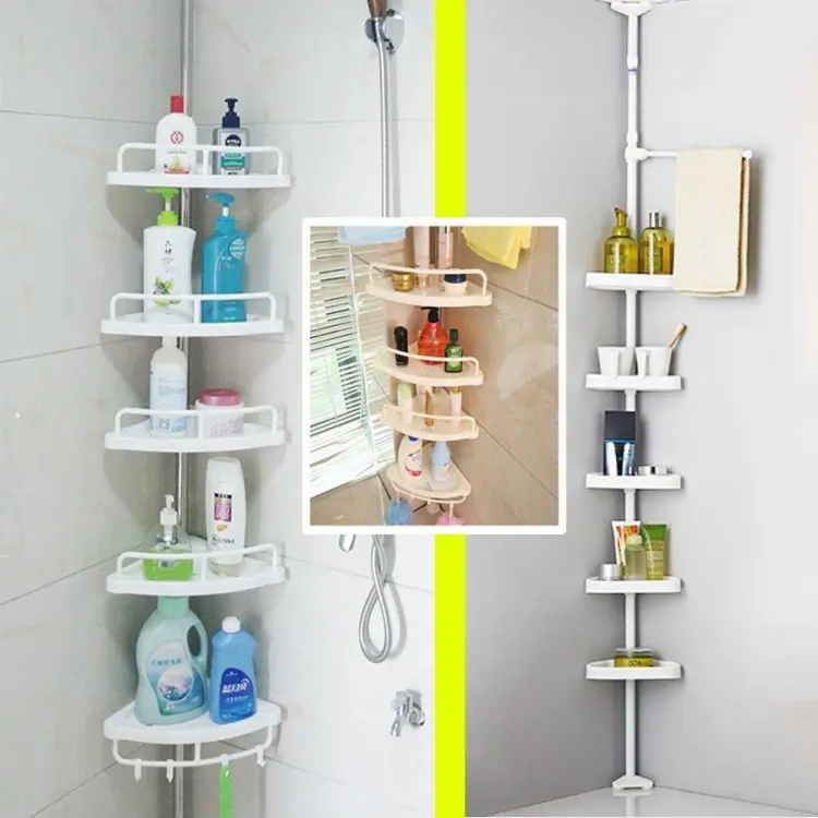 Bathroom Multi Corner Height Extendable Shelf Rack
