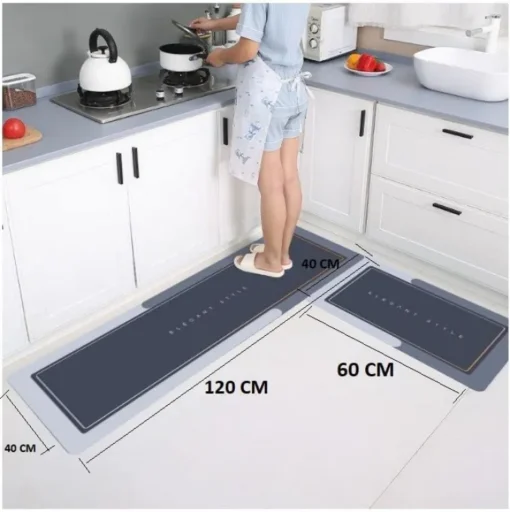 2 in 1 Square Kitchen Mat Floor Mat Water Absorption and Non-slip Doormat Bathroom Mat Door Carpet