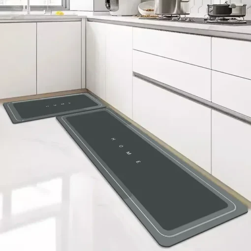 2 in 1 Square Kitchen Mat Floor Mat Water Absorption and Non-slip Doormat Bathroom Mat Door Carpet
