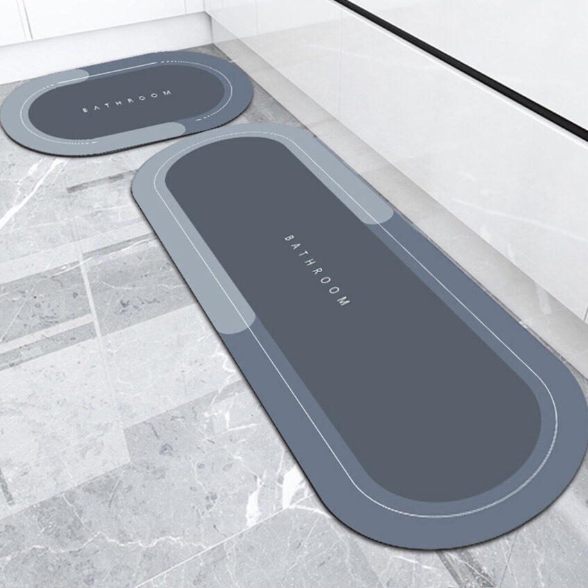 2 in 1 Oval Kitchen Mat Floor Mat Water Absorption and Non-slip Doormat Bathroom Mat Door Carpet